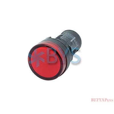 22 mm Led Sinyal Lambası Kırmızı 220 V