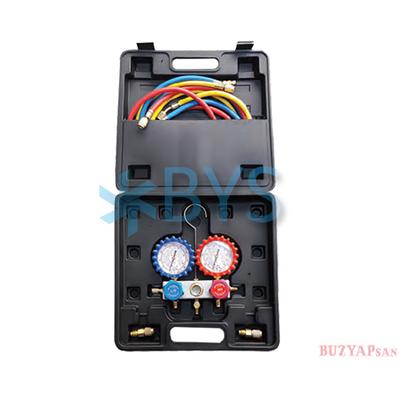 Techsun MFD-305 R410/R22/R134/R404 Çantalı Manifold Takımı 3 Ad Hortumlu
