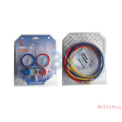Techsun MFD-301 R410/R22/R134/R404 Manifold Takımı 3 Ad Hortumlu